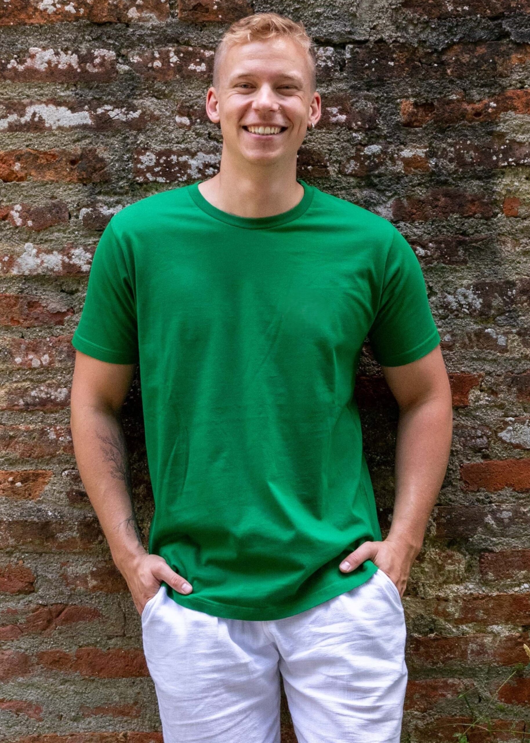 T-Shirt XL rundhals grün slimfit